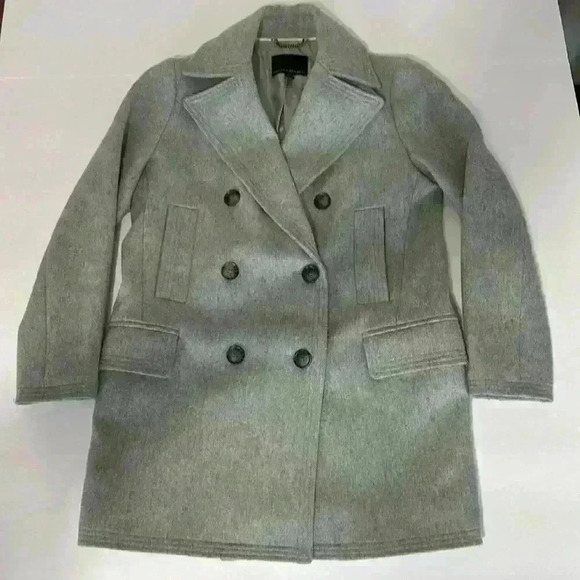 Banana Republic Women's Gray Wool Pea Coat - Picture 1 of 7